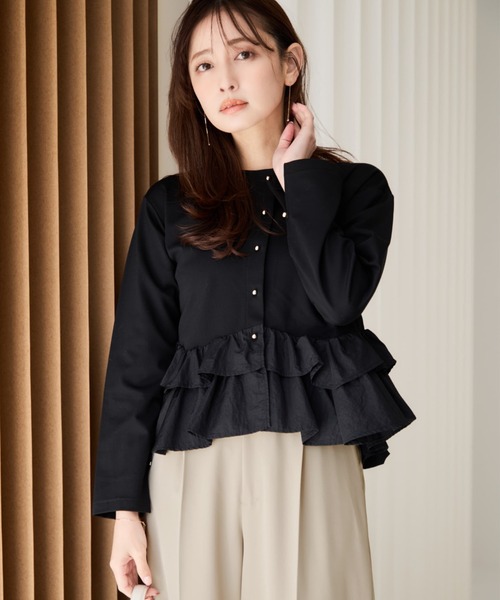 COHINA コヒナ ドッキングぺプラムカットソー ドッキングペプラムカットソー | 小柄・低身長女性向けファッション