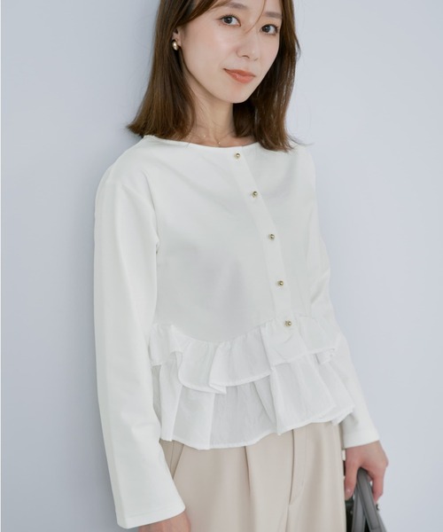 COHINA（コヒナ） tシャツ 2wayフリルペプラムトップス 「低身長・小柄