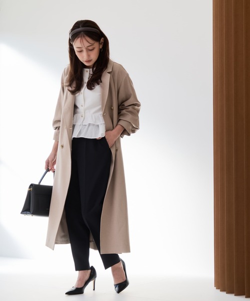 完売品！美品！COHINA 2wayフリルペプラムトップス　ワンサイズ　ネイビー 2wayフリルペプラムトップス | 小柄・低身長女性向けファッション通販
