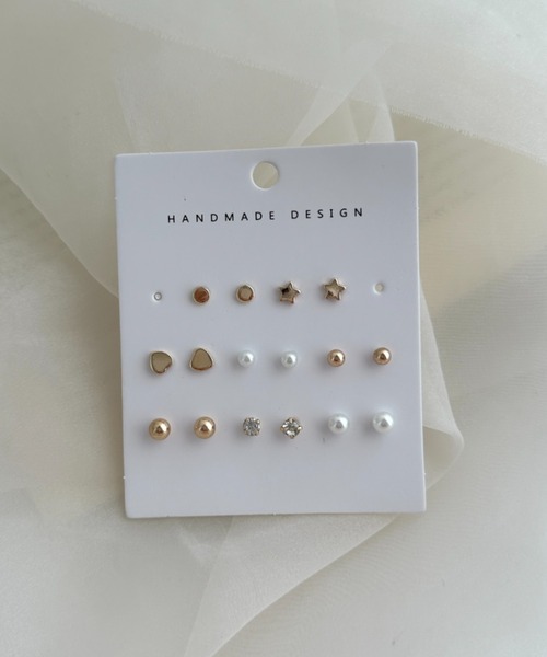sowang ピアス ミニモチーフ8セットピアス レディース : ZOZOTOWN