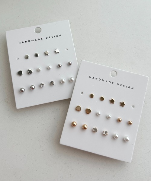 sowang ピアス ミニモチーフ8セットピアス レディース : ZOZOTOWN