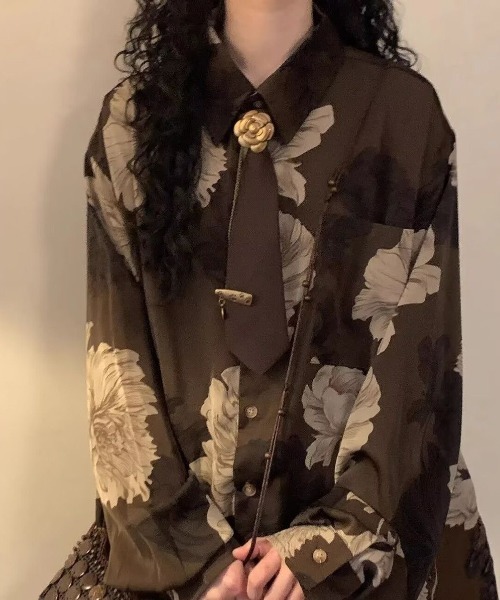 FreeZone シャツ 大花柄シアーシャツ メンズ レディース : ZOZOTOWN