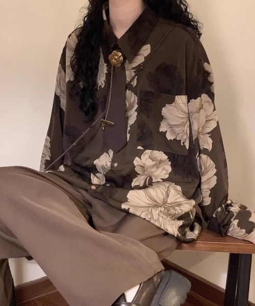 FreeZone シャツ 大花柄シアーシャツ メンズ レディース : ZOZOTOWN