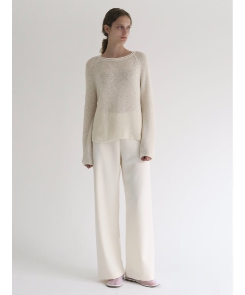 スラックス パンツ Ines | Soft banding pants レディースの画像