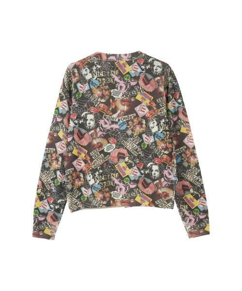 希少 ヒステリックグラマー モールニット カーディガン デビル ガールプリント HYSTERIC GLAMOUR（ヒステリックグラマー） ニットカーディガン FREE