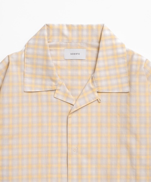 soerte シャツ Faded Plaid Open Collar Shirt / レトロチェック