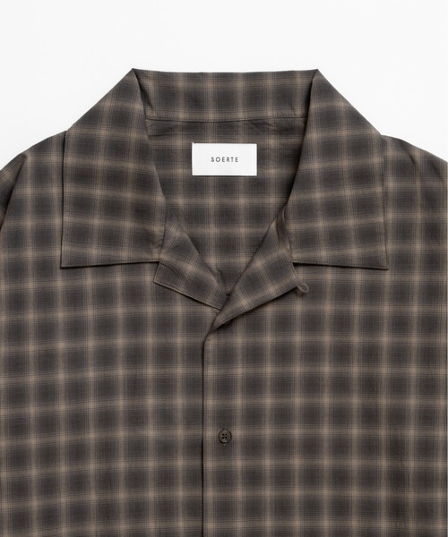 soerte シャツ Faded Plaid Open Collar Shirt / レトロチェック
