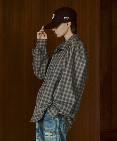 soerte シャツ Faded Plaid Open Collar Shirt / レトロチェック