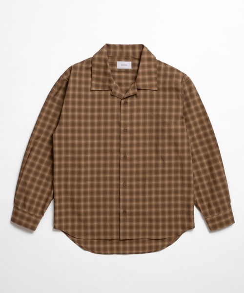 soerte シャツ Faded Plaid Open Collar Shirt / レトロチェック