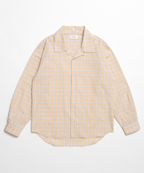 soerte シャツ Faded Plaid Open Collar Shirt / レトロチェック
