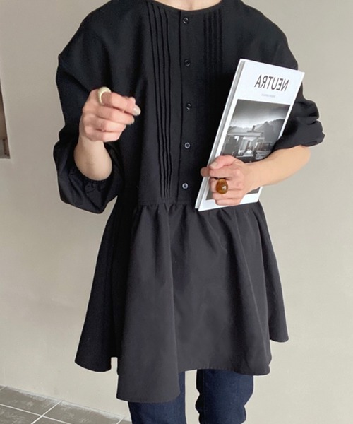 「FILLOU」 長袖ブラウス MEDIUM ブラック レディース_画像6