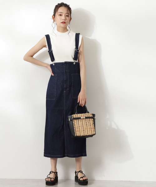 「N.(N. Natural Beauty Basic)」 サロペットスカート MEDIUM インディゴブルー レディース_画像4