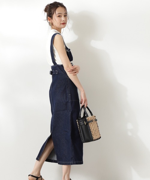 「N.(N. Natural Beauty Basic)」 サロペットスカート MEDIUM インディゴブルー レディース_画像6