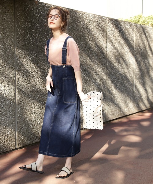「N.(N. Natural Beauty Basic)」 サロペットスカート MEDIUM インディゴブルー レディース_画像9