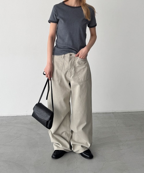 「CANAL JEAN」 「Lakey Park」半袖Tシャツ ONE SIZE ベージュ レディース_画像4