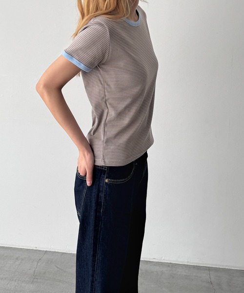 「CANAL JEAN」 「Lakey Park」半袖Tシャツ ONE SIZE ベージュ レディース_画像5