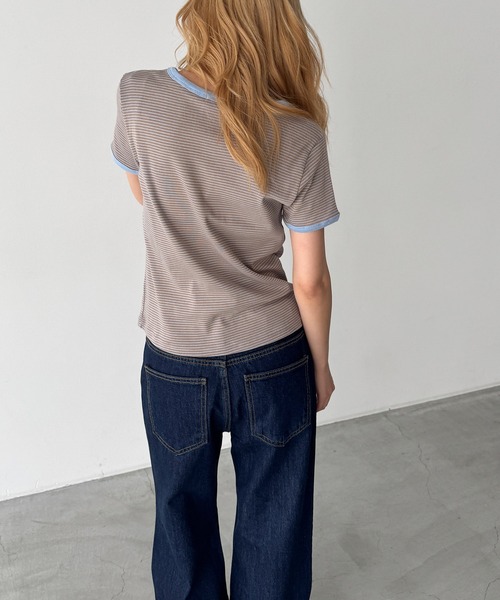 「CANAL JEAN」 「Lakey Park」半袖Tシャツ ONE SIZE ベージュ レディース_画像6