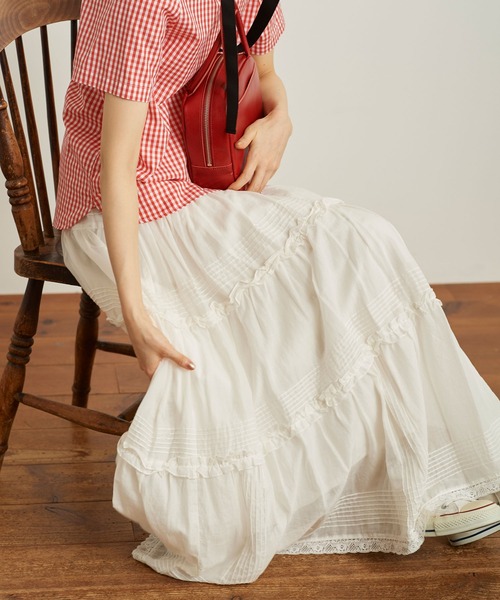 Dot＆Stripes CHILD WOMAN スカート 80ボイル ピンタック