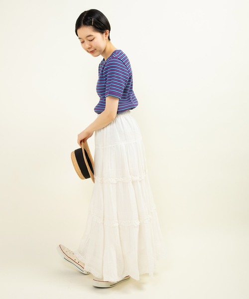 Dot＆Stripes CHILD WOMAN スカート 80ボイル ピンタック