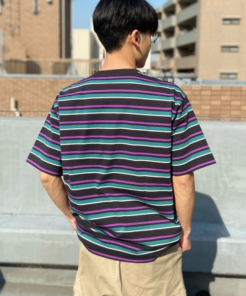 1*o様 THRASHER ボーダー Tシャツ グリーン スラッシャー スケータ