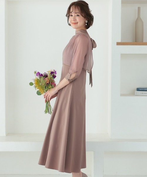 PourVous ドレス 七分袖＆ロング パーティードレス ボレロ