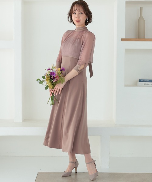 PourVous ドレス 七分袖＆ロング パーティードレス ボレロ