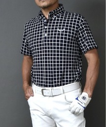 ゴルフウェア COMONGOLF ゴルフ ワッフル 素材 半袖 ボタンダウン ポロシャツ