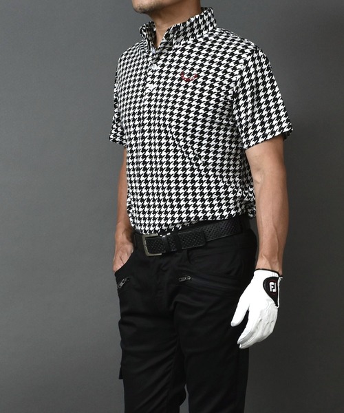 COMONGOLF（コモンゴルフ） ゴルフ ワッフル 素材 半袖 ボタンダウン