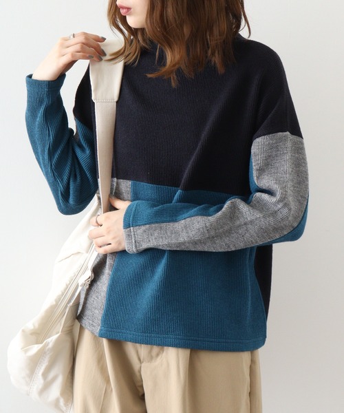ニット セーター BRODIAEA 配色リブニット レディース ニット セーター BRODIAEA 配色リブニット レディース