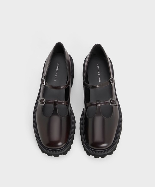 charles&Keith ダブルストラップ ティーバーチャンキーメリージェーン CHARLES ＆ KEITH パンプス ダブルストラップ ティーバーチャ