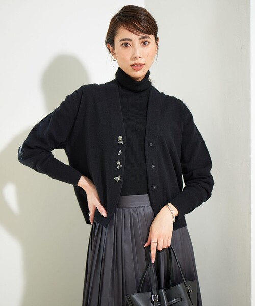 カーディガン 「洗える」 ジュエルニットカーディガン レディース