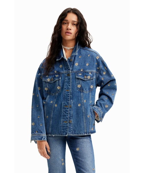 デシグアル Desigual パッチワーク デニムトラッカージャケット