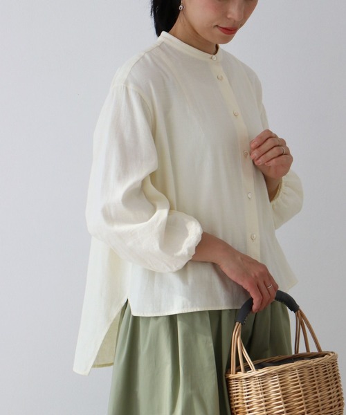 ブラウス シャツ 横姿美人シャツトップス レディース sanpo kuschel ブラウス シャツ 横姿美人シャツトップス