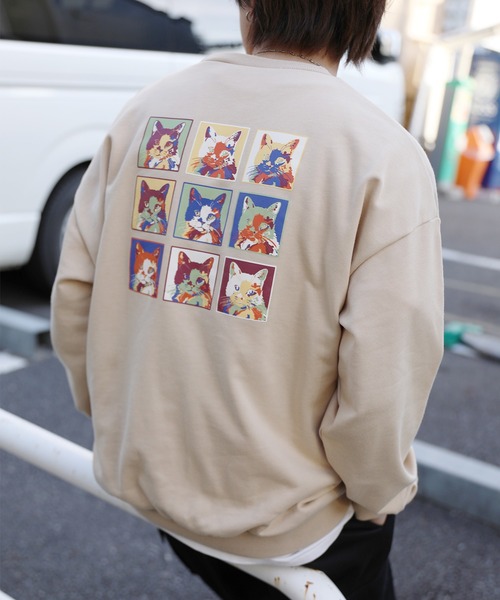 トレーナー スウェット HOOK -original- ワンポイント刺繍ネコイラスト