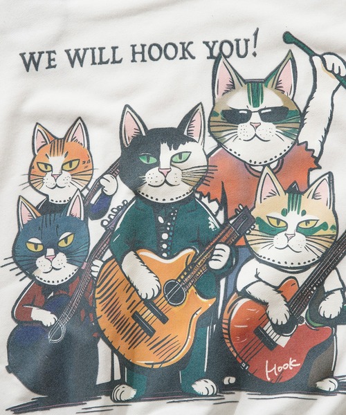 トレーナー スウェット HOOK -original- ワンポイント刺繍ネコイラスト