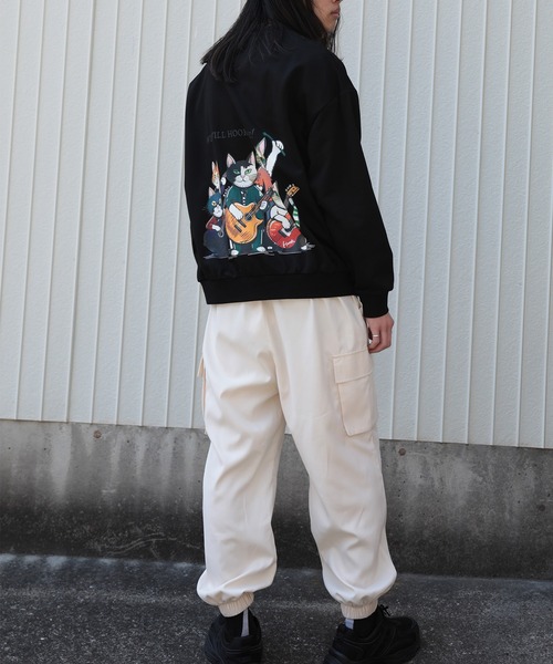 トレーナー スウェット HOOK -original- ワンポイント刺繍ネコイラスト