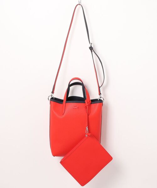 【関送無料】 Lacoste Anna トート ショルダーバッグ ポーチ付き LACOSTE ラコステ ストラップトートバッグ レディース アンナ