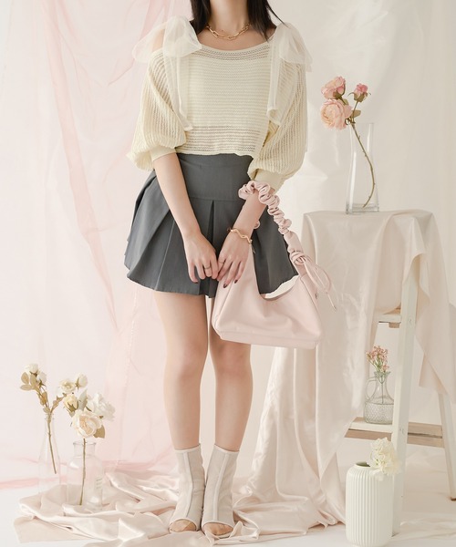 G.V.G.V リボン トップス Ambre Neige tシャツ 2way mesh ribbon tops / 2wayメッシュ