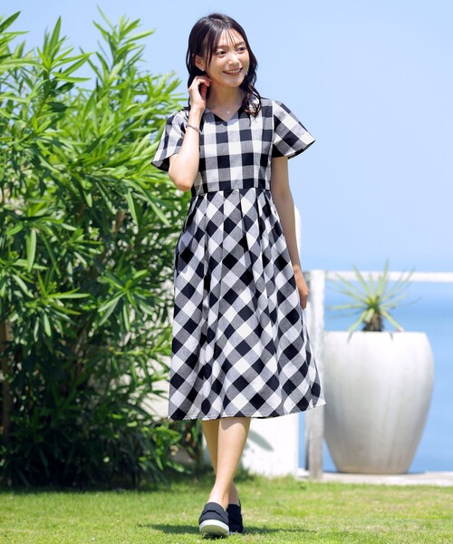 sheller  ギンガムチェックワンピース sheller ギンガムチェックワンピース