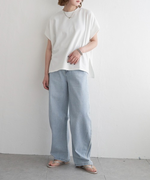 notch. tシャツ 半袖 フレンチスリーブボックスTシャツ レディース
