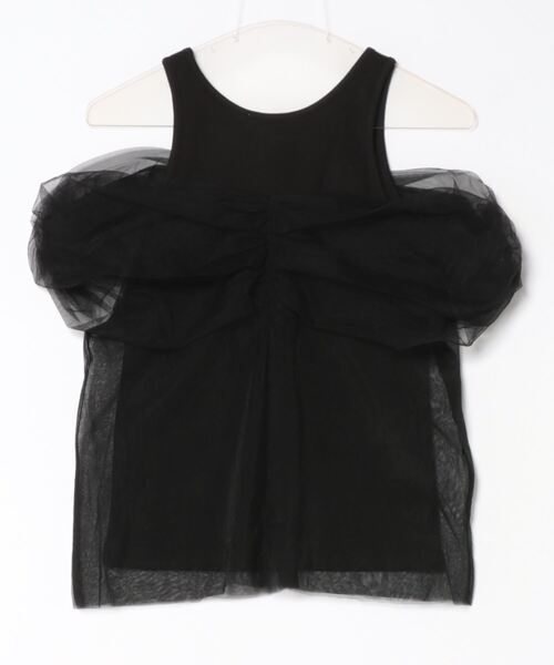 チュールドッキングカットソー　COEL　コエル　カットソー COEL Online Storeチュールドッキングカットソー(F ブラック): TOPS