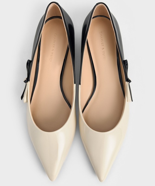 ボニー バレエ フラットパンプス CHARLES ＆ KEITH（チャールズ&キース） バレエシューズ パンプス ボウ