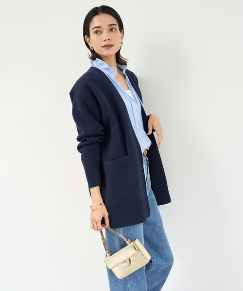 カーディガン 「洗える」スポンジニット カーディガン レディース UNFILO カーディガン 「洗える」スポンジニット レディース