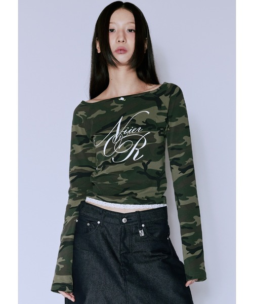 tシャツ A'GEM/9 × .kom 「NIIER NOR/ニア ノア」 LACE OFF SHOULDER L/S TEE/レースオフショルダー NIIER NOR tシャツ A'GEM/9 × .kom 「NIIER NOR/ニア ノア