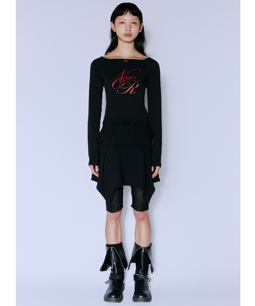 tシャツ A'GEM/9 × .kom 「NIIER NOR/ニア ノア」 LACE OFF SHOULDER L/S TEE/レースオフショルダー NIIER NOR tシャツ A'GEM/9 × .kom 「NIIER NOR/ニア ノア
