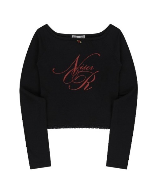 tシャツ A'GEM/9 × .kom 「NIIER NOR/ニア ノア」 LACE OFF SHOULDER L/S TEE/レースオフショルダー NIIER NOR tシャツ A'GEM/9 × .kom 「NIIER NOR/ニア ノア