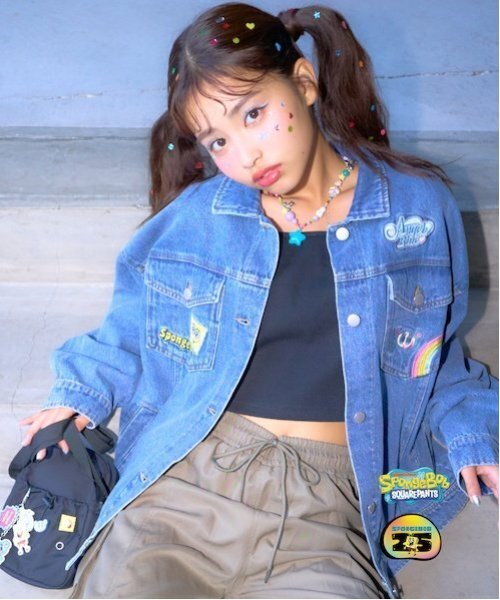 LOVETOXIC デニムジャケット アウター 「スポンジ・ボブ」×「Angel