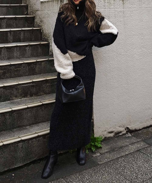 esutoreja ニット セーター ハーフジップニット レディース