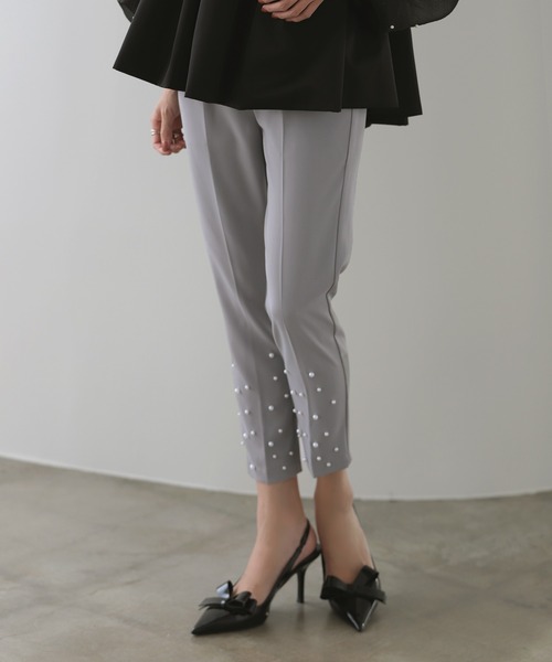 MERAKI（ファッション） パンツ 裾パールパンツ レディース