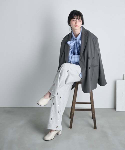 グラフチェックブラウス THE Yon ブラウス シャツ ビッグボウタイグラフチェックシャツ